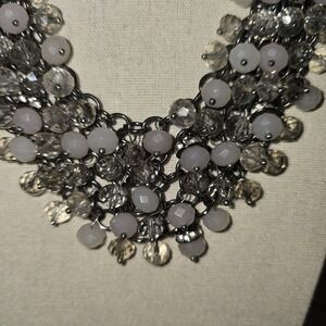 Simply Vera Vera Wang Layered Necklace Silver Crystal Tones adjustable